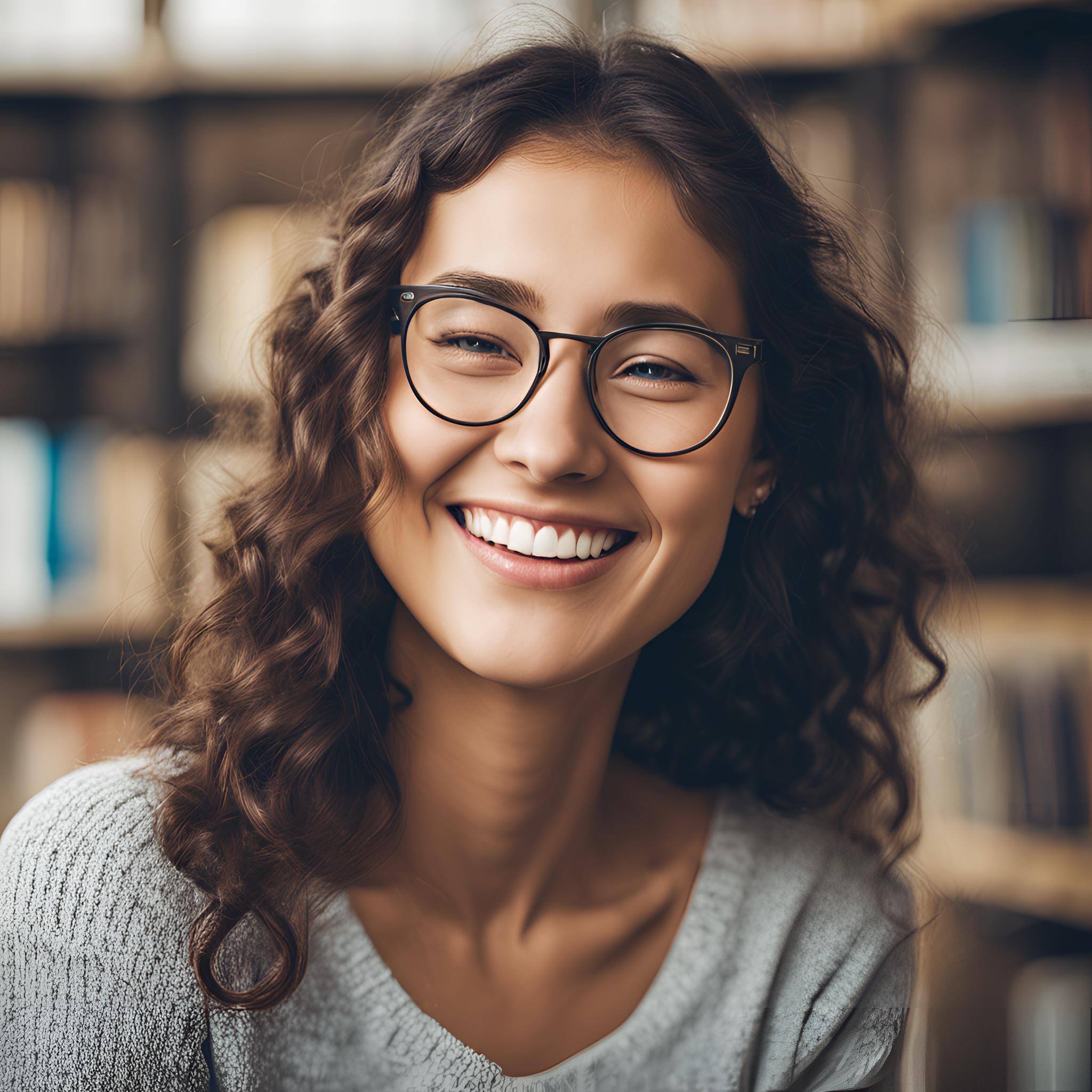 image of young lady in university smilling